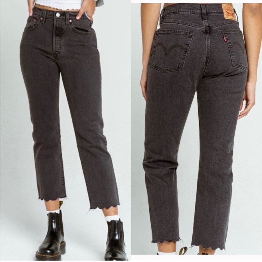 Levi’s 501 Gray High Rise Crop Jeans